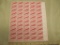 US 6-cent Air Mail stamps, red, #C-25 intact sheet of 50