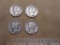 Four Mercury Dimes US Silver Coins: three-1942 and 1942-D, 9.6 g