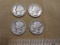 Four Mercury Dimes US Silver Coins: three-1942 and 1942-D, 9.8 g
