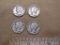 Four Mercury Dimes US Silver Coins: 1941, two-1942 and 1942-D, 9.8 g