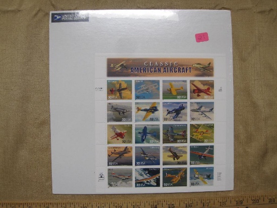 1996 Classic American Aircraft sealed sheet of 20 32-cent US Stamps