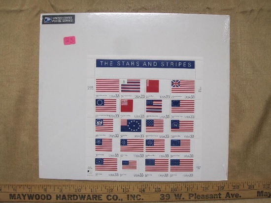 1999 The Stars and Stripes sealed sheet of 20 33-cent US Stamps