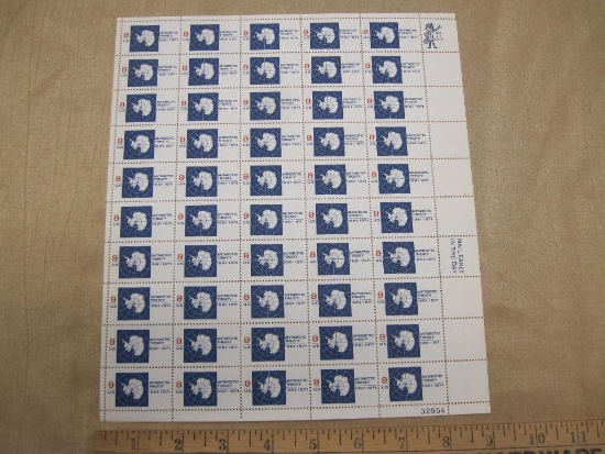 Antarctic Treaty 1961-1971 8-cent US Stamps, #1431 intact sheet of 50