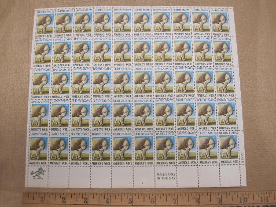 America's Wool 6-cent US Stamps, #1423 intact sheet of 50