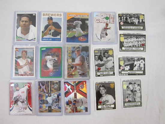 Lot of Baseball Cards from Various Brands and Years including Bobby Abreu, Carlos Lee, Rafael