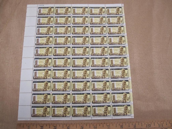 Dag Hammarskjold 4-cent US Stamps, intact sheet of 50