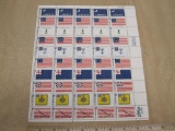 Full Sheet of Historic Flag 6 cent Stamps, 1968 #1345-54