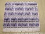 Full sheet of 1940 13th Amendment Emancipation 3 cent US Stamps, 902
