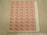 Full Sheet of 1940 Pony Express 3 cent US Stamps, see pictures for condition, some folds on