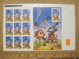 Wile E. Coyote & Roadrunner 2000 33-cent US Stamps, #3391 intact pane of 10