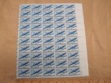 US Airmail 30-cent Stamps, #C30 intact sheet of 50