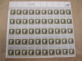 Edgar Lee Masters 1970 6-cent US Stamps, #1405 intact sheet of 50