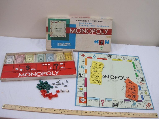 Vintage Parker Brothers Monopoly Board Game, 1961, see pictures for condition and included pieces, 3
