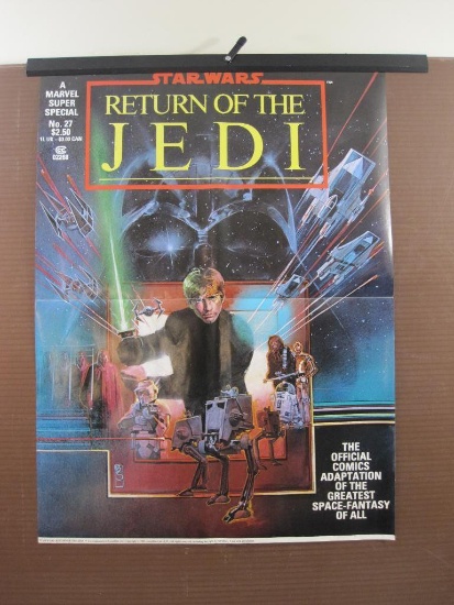 Star Wars Return of the Jedi Comic Book Cover Poster, 1983, poster is folded, 24" x 32.5", stamped