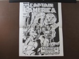 Vintage Captain America Black & White Comic Promo Poster, 1983 by Mike Zeck, 17