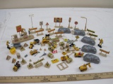Lot of Plastic Construction Pieces and Signs, 8 oz