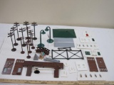 Lot of Plastic Buildings and Utility Poles for Train Displays, HO Scale, 1 lb 4 oz