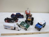 Lot of Toy Trucks and Vehicles including Walmart Truck/Trailer (Disney), Hot Wheels Inferno, Nylint,