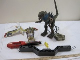 RC Godzilla and Action Figures from Power Rangers and more, see pictures for condition, AS IS, 3 lbs