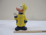 Vintage Ceramic Donald Duck Raincoat Figure, approximately 10