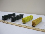 Four HO Scale Northwestern Hopper Train Cars, CNW, with improved couplers from Accurail and more, 1