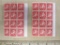 Two blocks of 12 5 cent US Airmail Stamps, #c38