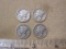 Four US Mercury silver dimes, one 1940, one 1941, one 1942 and one 1943, .34 oz