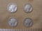 Four US Mercury silver dimes, one 1934, one 1936, one 1937 and one 1938, .34 oz