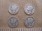 Four US Mercury silver dimes: 1919, 1929 1940 and 1941S, .33 oz