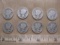 Eight US Mercury silver dimes, assorted dates, .63 oz