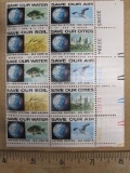 One block of 10 Save Our Air US 6-cent stamps, #s1410-1413