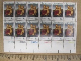 One block of 12 8-cent Raphael National Gallery of Art US Stamps, #1507