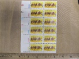 One block of 10-cent Horse Racing US Stamps, #1528