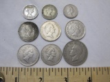 Lot of Great Britain/UK Foreign Coins including 1948 Two Shillings, 1962 Scottish 1 Shilling, and