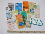 Lot of 12 foreign travel maps, including Zurich, Vienna, Salzburg, Paris and Florence, 11 oz