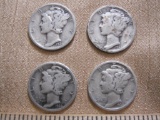 Four 1936 silver dimes, .33 oz