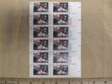 One block of 12 13-cent Copley, Boston Museum Christmas US Stamps, #1701