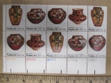 One block of 10 13-cent Pueblo Art US Stamps, #s1706-1709