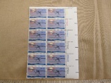One block of 12 50th Anniversary Solo Transatlantic Flight US Stamps, #1710