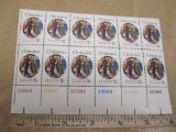 One block of 12 8-cent Master of St. Lucy National Gallery of Art Christmas US Stamps, #1471