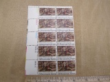 One block of 10 13-cent Herkimer at Oriskany 1777 US Bicentennial US Stamps, #1722