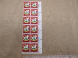 One block of 12 15-cent Christmas US Stamps, #1769