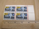 One block of four 10-cent First Man on the Moon US Stamps, #c76