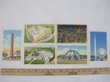 Six Postcards from the 1939 New York World's Fair including the General Motors Building, the Ford