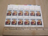 One block of 12 8-cent Raphael National Gallery of Art Christmas US Stamps, #1507