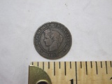 1897 French 5 Centimes Coin, 4 g