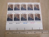 One block of 10 10-cent Paul Laurence Dunbar American Poet US Stamps, #1554