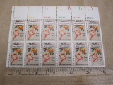 One block of 12 1975 Christmas US Stamps, #1580