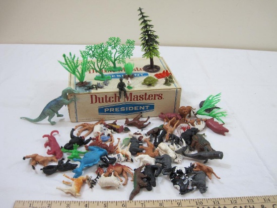 Lot of Plastic and Rubber Animals and Scenery, 1 lb 1 oz