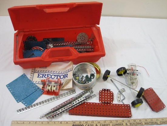 Vintage Erector Set, 1976 Gabriel Industries Inc, see pictures for included parts and pieces, 5 lbs